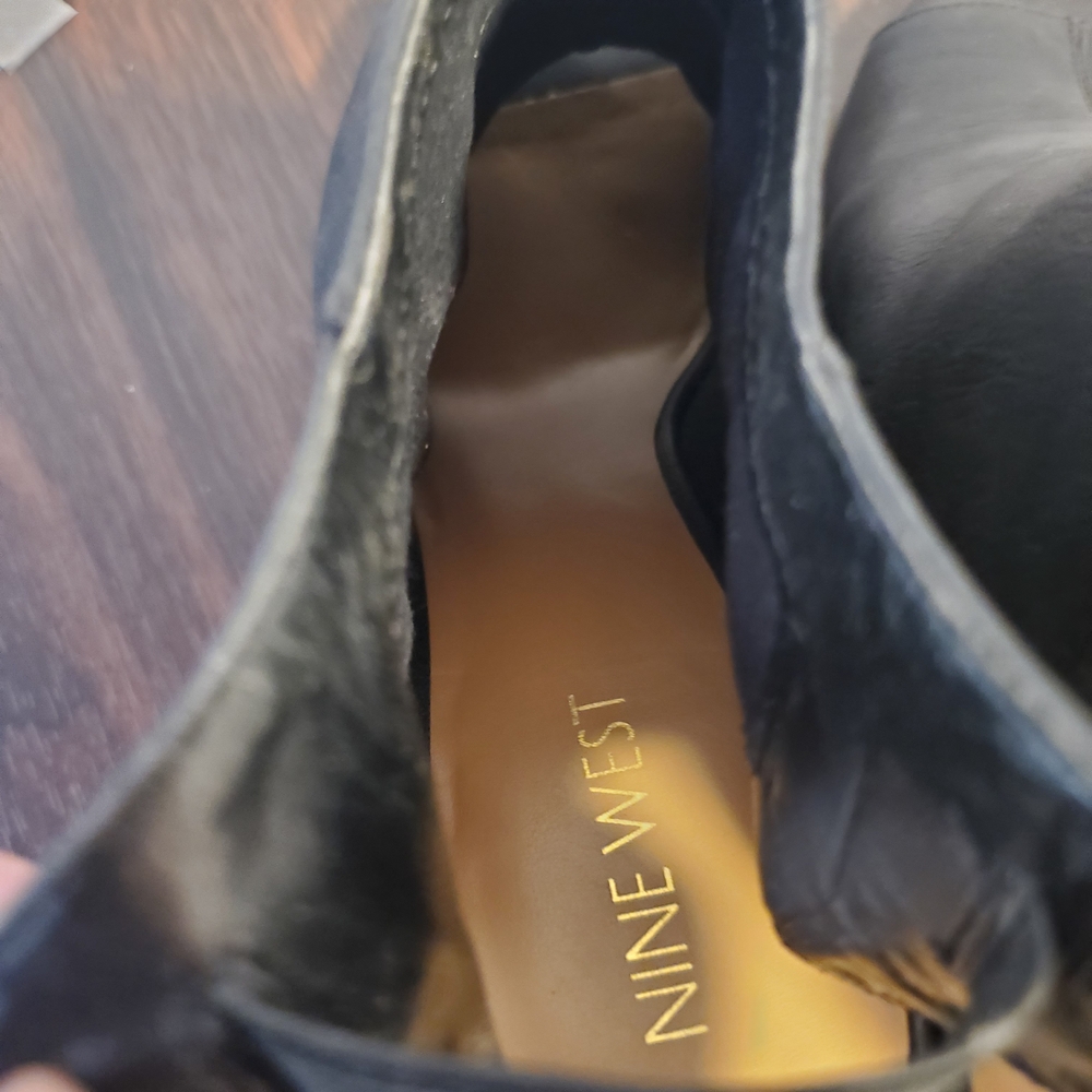 Nine West Black Peep-Toe Ankle Boots - Size 7.5 - Picture 7 of 10